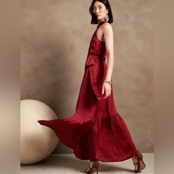 NWT! Banana Republic Red Star Twisted Maxi Dress - Multiple Sizes 🦋 - Picture 3 of 6